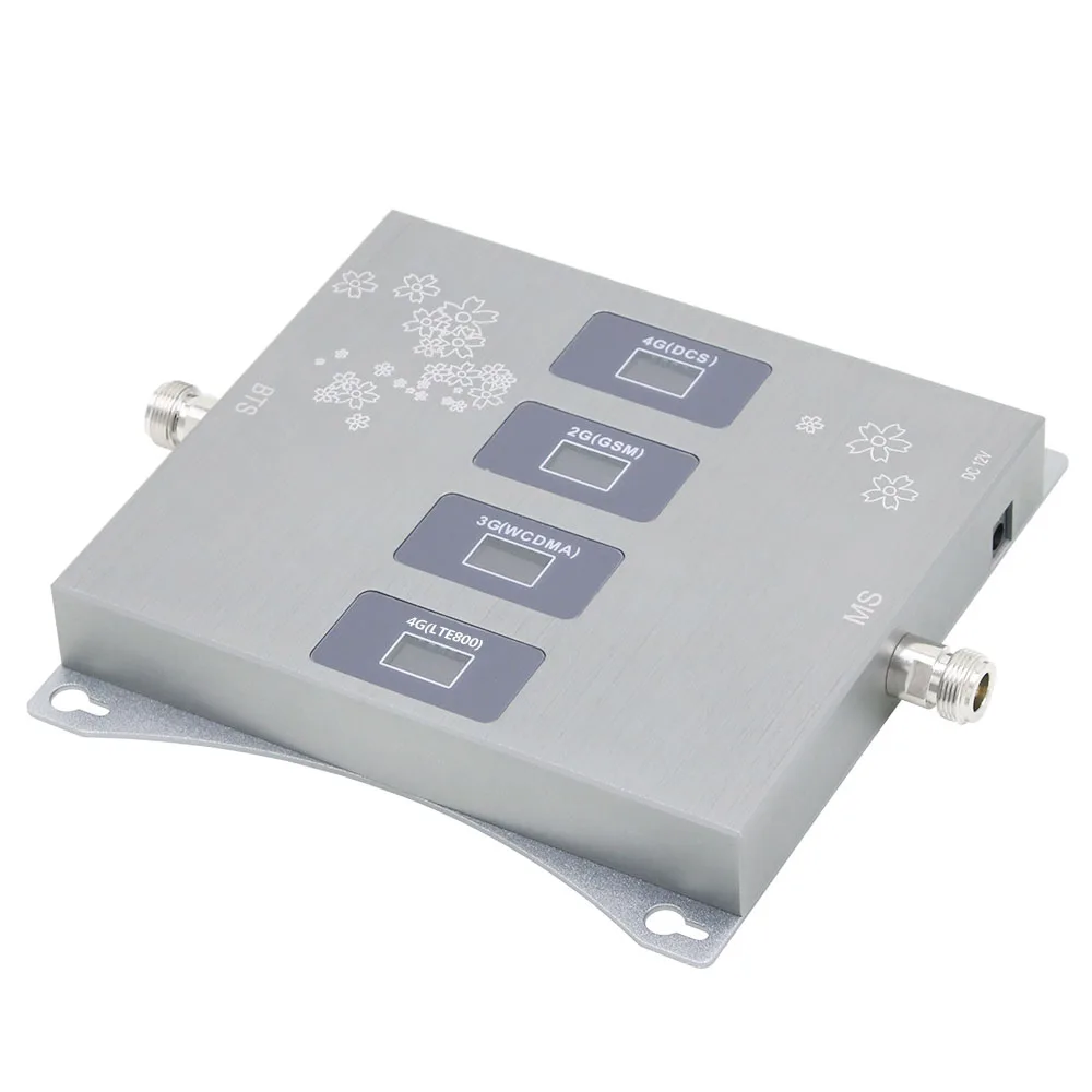 Band20/8/1/3 800/900/1800/2100/2600 Four Band Cell Phone Booster Mobile Amplifier 2G 3G 4G Repeater GSM DCS no Include Antenna antenna signal booster