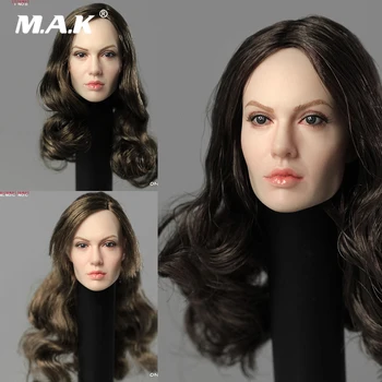

In Stock 1/6 Scale Female Figure Accessory Angelina Jolie Head Sculpt Carved Planted Hair Model for 12 inches Body