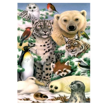 

Full square round diamond painting Animals seal Bear bird tiger diamond embroidery 5D rhinestone diamond inlaid pattern GG1179