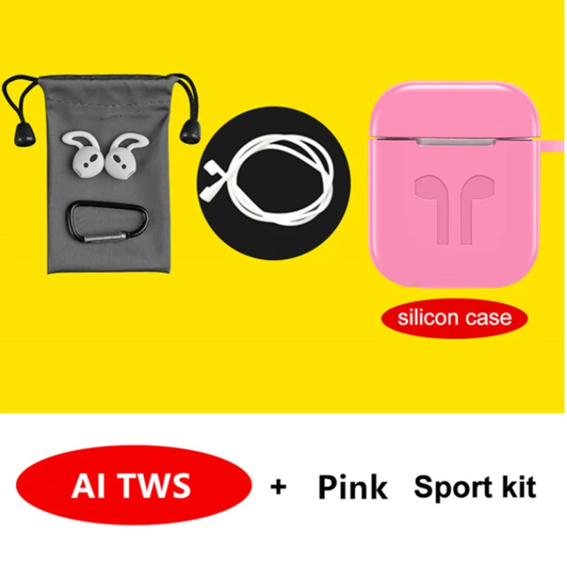 With Pink Kits Супер AI TWS Aire2 Bluetooth 5,0 auriculares con cambio de nombre auriculares posicionamiento en detección de oido auriculares i - Цвет: With Pink Kits
