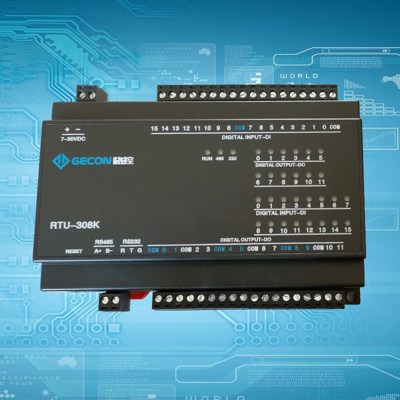 12DO 16DI контроллер сбора, протокол Modbus RTU RS485 232 цифровой вход и выход, совместимый с RS485+ 232