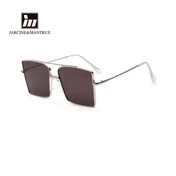 

Metal large frame square sunglasses women transparent pink marine piece large frame sunglasses men