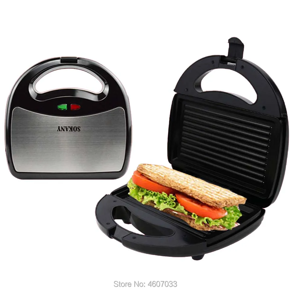 Домашняя офисная сэндвич-машина из нержавеющей стали тостер с антипригарной