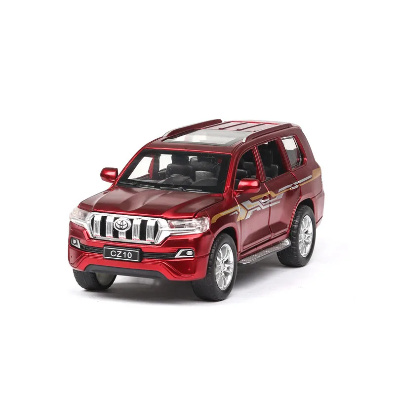 Модель 1/32, модель автомобиля из металлического сплава с подшипником Prado, Игрушечная модель автомобиля, игрушки для детей, подарки для детей - Цвет: Красный