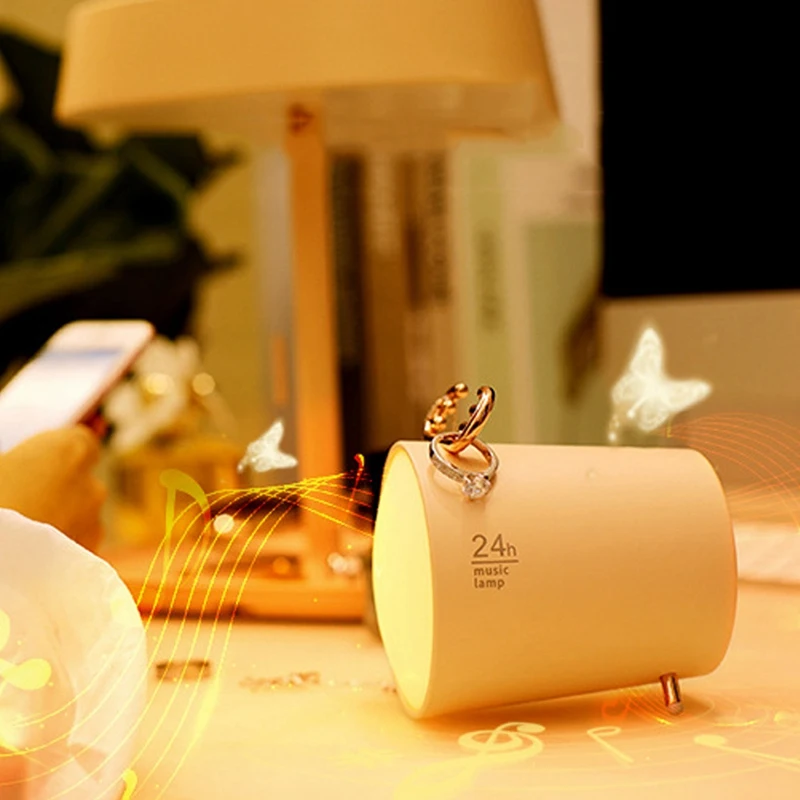 Elk Night Lamp with Wireless Speaker Bluetooth 5.0 Stereo Bass Loudspeaker TWS and Third Gear Beside Lamp