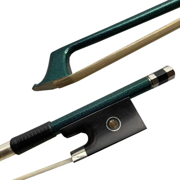 

Free shipping 5 pcs of 4/4 Green Carbon Fiber Violin Bow Carbon Fiber Bow Well Balance Horse Hair Violin Bow Accessories