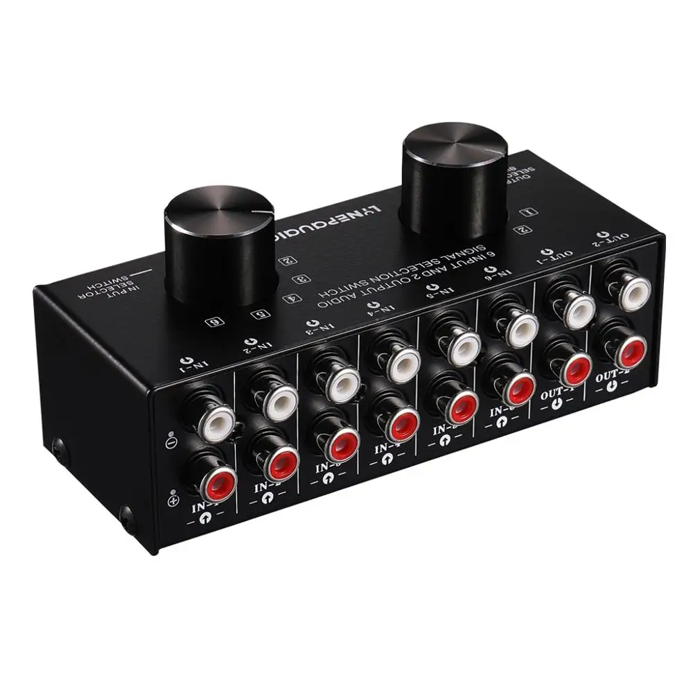 

6 Input 2 Output Or 2 Input 6 Output Audio Signal Source Selection Switcher RCA Port