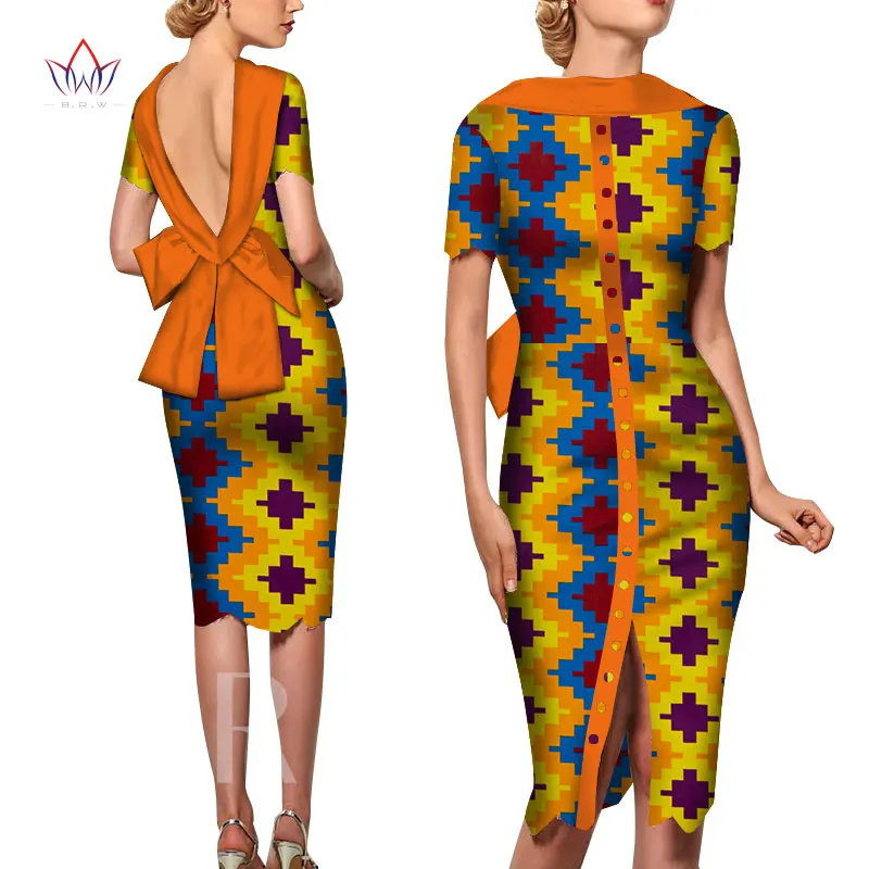 Мода африканские платья для женщин Vestido печать фабричные Изделия элегантная одежда в африканском стиле открытая спина африканская одежда brw WY5676 - Цвет: 13