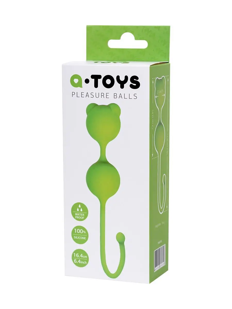 Зеленые вагинальные шарики A-Toys с ушками
