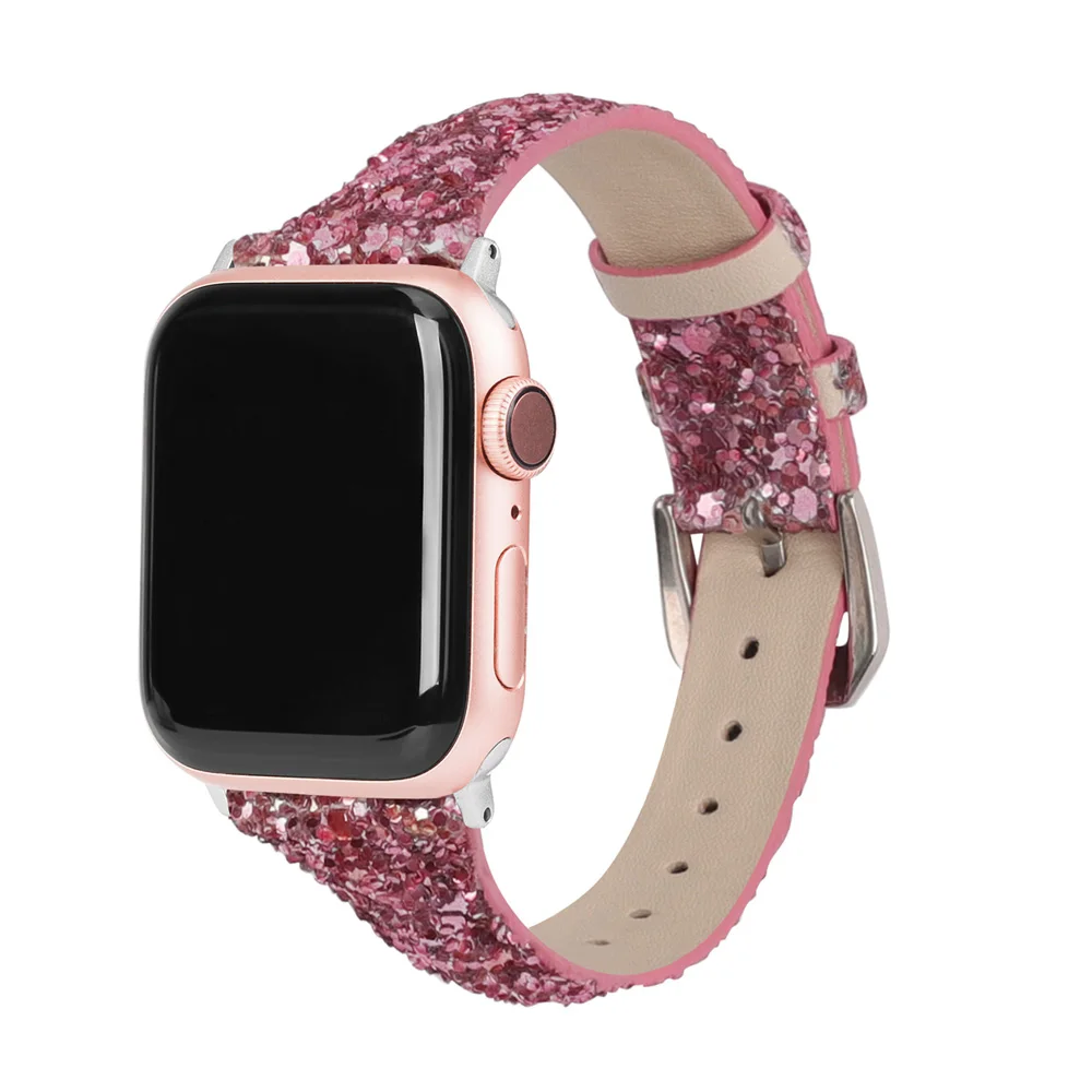 38 мм 40 мм 42-44 мм, ремешок для наручных часов Apple Watch Series 5/4/3/2/1 кожаный Bling наручных часов iwatch, ремешок для наручных часов с блестящими сверкающими стразами, с ремешком