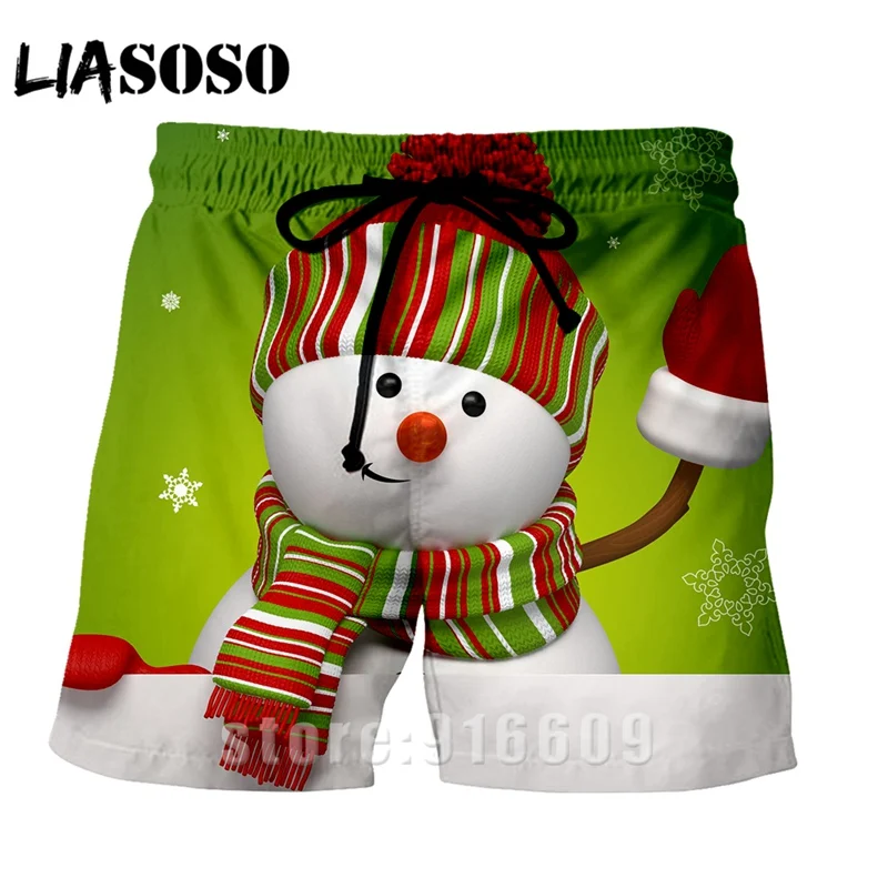 Модные панк повседневные аниме для мужчин, женщин и детей забавные Рождественские сексуальные спортивные шорты Харадзюку для отдыха, пляжа, Санта Клауса
