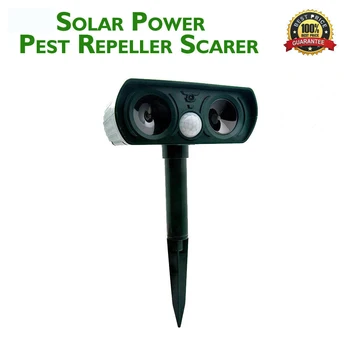 

Ultrasonic Animal Chaser Repeller Solar Powered Scarer Repellent Cat Dog Fox Deterrent For Outdoor Garden Supplies