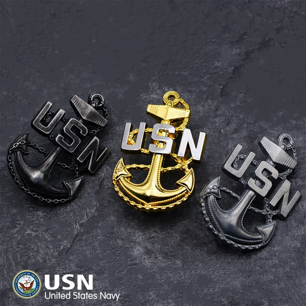 US UNITED STATES NAVY USN OFFICER LAPEL SERGEANT HAT PIN CAP BADGE