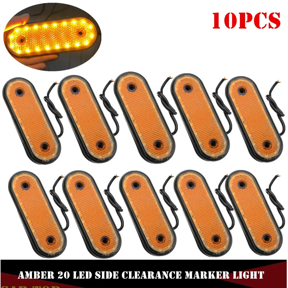 

10PCS Amber Markerings Light Side Marker LED 24v Trusk Lamp Pickup Truck Side Marker Lights For Truck