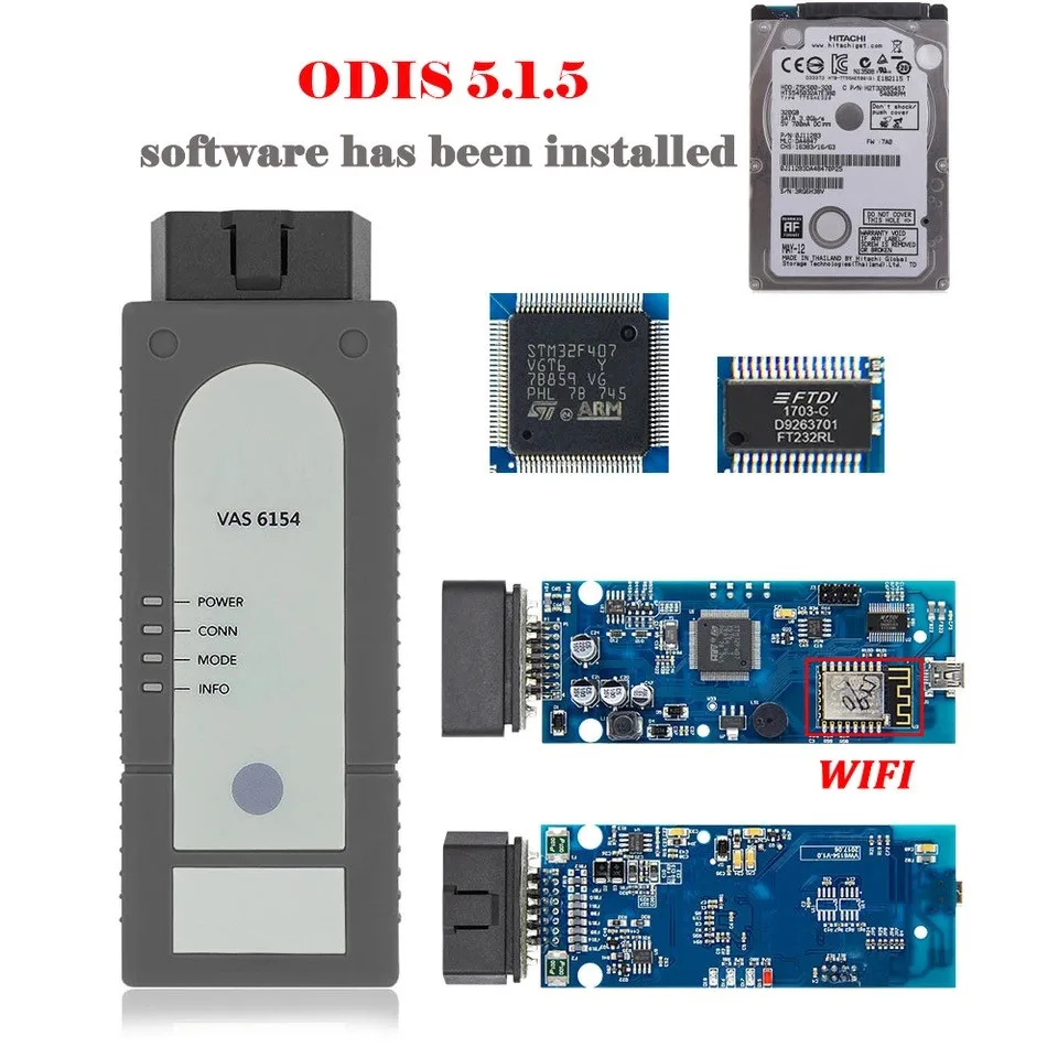 

VAS 6154 ODIS V5.1.5 OKI Full Chip VAS6154 WIFI For Audi/Skoda Better Than VAS5054 With HDD ODIS Software Installed Support UDS