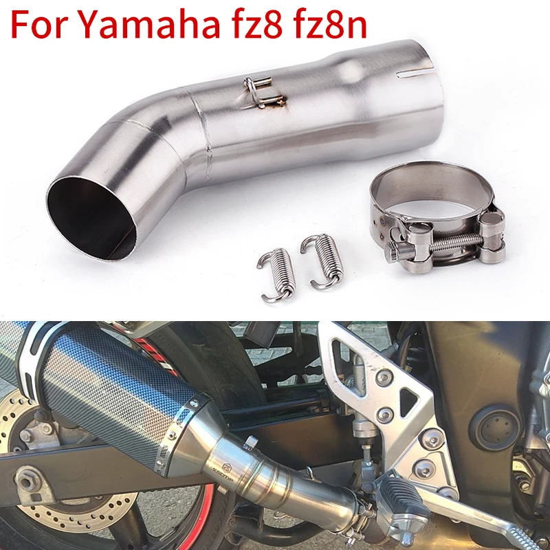 

FZ8N Slip On For Yamaha FZ8 FZ800 Motorcycle Exhaust Muffler Modified Middle Pipe Connector Link Pipe Tube For Without Exhaust