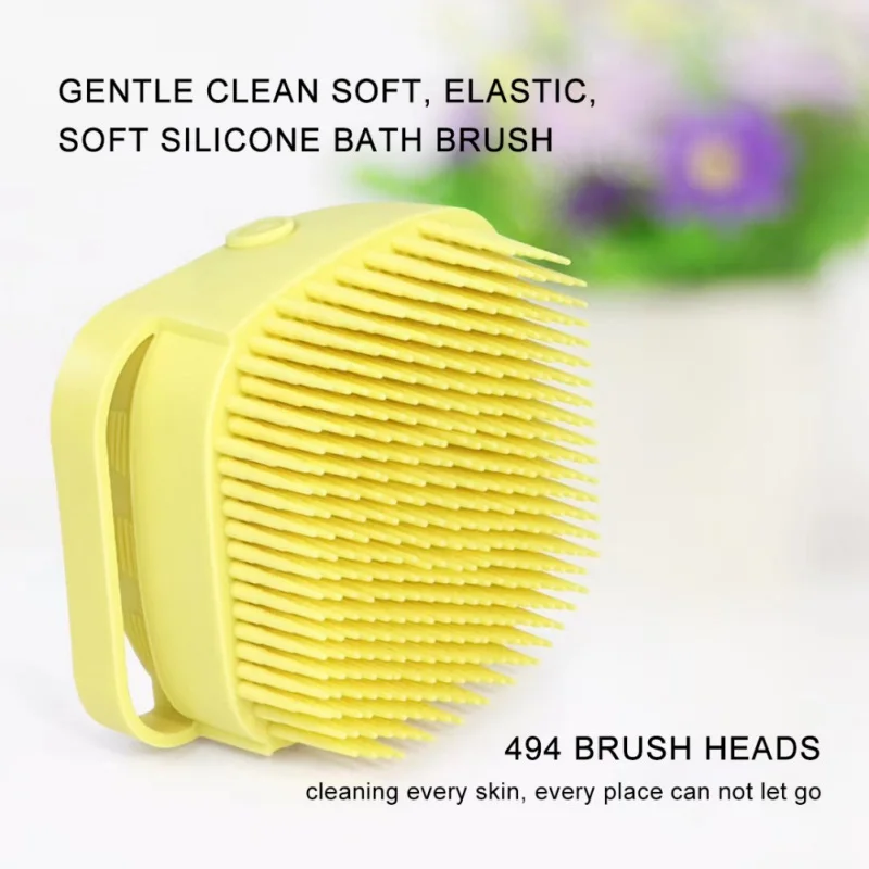 Dispenser For Babies Toddlers& Preschoolers/8 x 5.7cm Silicone Scrubber Dispenses Baby Bath Cleaning Brush And Liquid Soap