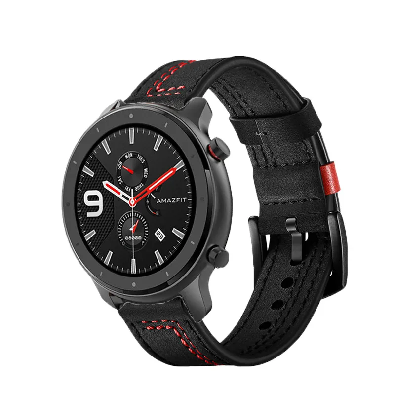 Браслет для Huami Amazfit GTR 47 мм 42 мм ремешок из натуральной кожи Смарт-часы 22 мм 20 мм Мягкий ремень