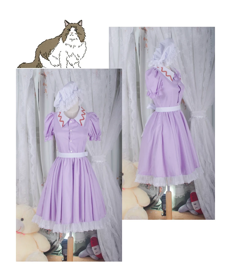 

Anime TouHou Project Maribel Hearn Lolita Dress Daily Uniform Any Size Cosplay Costume Halloween Carnival Free Shipping 2020