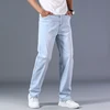 Plus Size 40 42 44 Men's Light Blue Jeans 2022 New Loose Straight Advanced Stretch Denim Pants Male Brand Clothes ► Photo 3/6