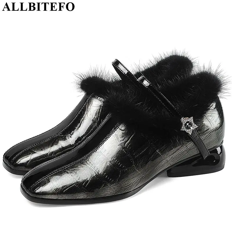 ALLBITEFO/обувь из натуральной кожи на высоком каблуке; Высококачественная женская обувь на высоком каблуке; сезон осень-зима; элегантная Офисная Женская обувь на высоком каблуке