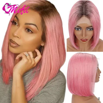 

Mifil Straight Lace Front Wigs 1b Gray Blue Pink Short Bob Wig Colored 150 Density Remy Brazilian 13x4 Lace Front Human Hair Wig