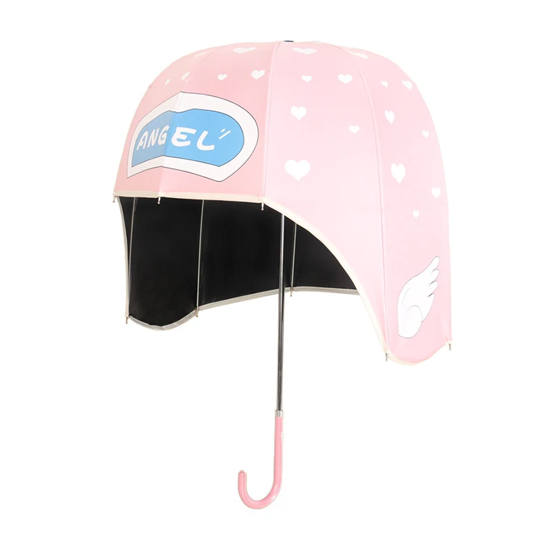 Модный детский зонт на шлем, ветрозащитный зонтик для дождя, для мужчин и женщин, Неавтоматические зонты с длинной ручкой, солнцезащитный крем, высокое качество
