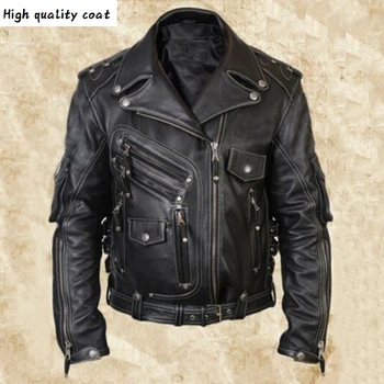 

Quality High Motorcycle Mens Leather Jackets Black Leather Coats for Man Casual Pu Jacket Leather Overcoats Plus Size 5xl Aa09