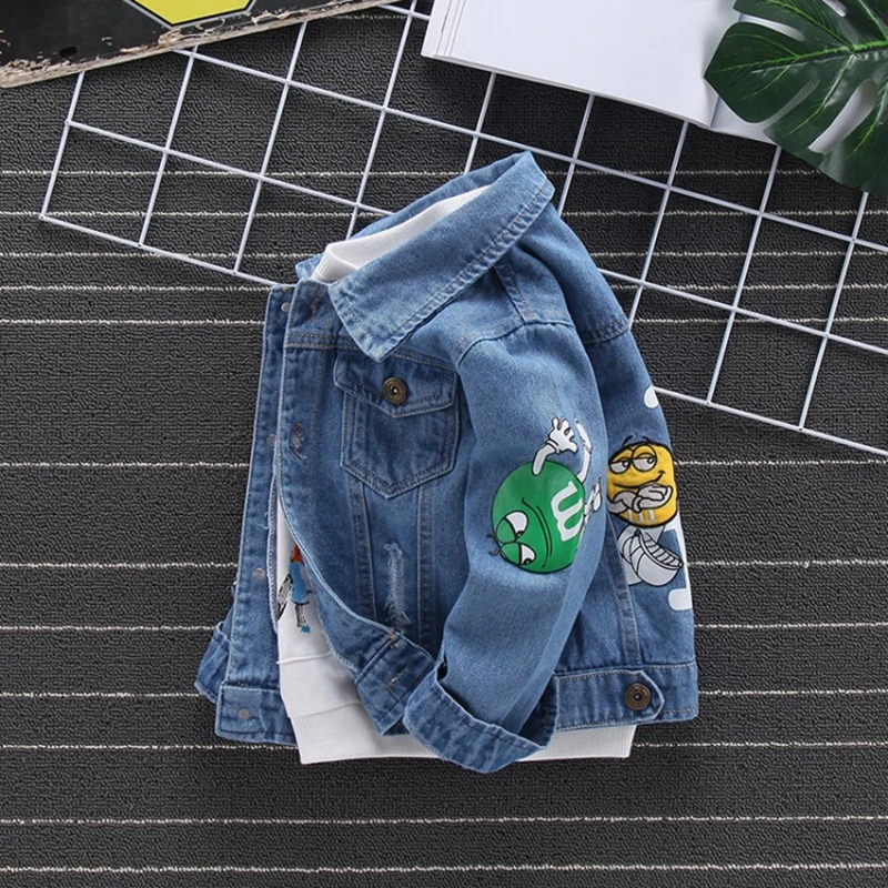 Autumn Jacket For Boy Jean Coat Cartoon Kids Outwear Spring Denim Jacket Boy Windbreaker Children jacket TZ478