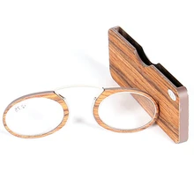 Деревянные зернистые мини очки для чтения, зажим для носа, мужские портативные ретро очки из нержавеющей стали, ультра светильник, очки для пресбиопики, женские очки Tr90 Gafas+ 275