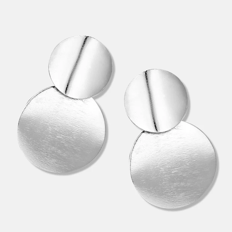 Винтажные металлические круглые Висячие серьги для женщин 2019 модные ювелирные