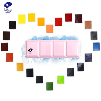 

Official Rubens Professional Solid Watercolor Paint Set 12/24/48 Color Fresh Style Metal Box Bright Water Color Painting Pigment