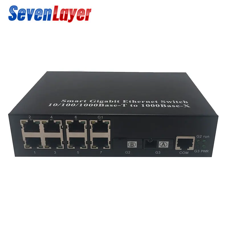 VLAN веб-Управление 8UTP и 2SC промышленный волоконный переключатель кольцевой режим 2 1,25G оптоволоконный порт Smart Gigabit Ethernet волоконный коммутатор 1000M RJ45