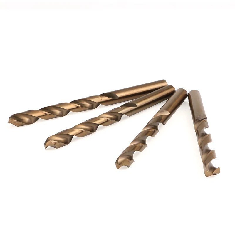 10PCS Twist Drill Bits 4.1, 4.2, 4.3, 4.4, 4.5, 4.6, 4.7, 4.8, 4.9 ,5.0mm HSS-CO M35 steel straight handle stainless steel