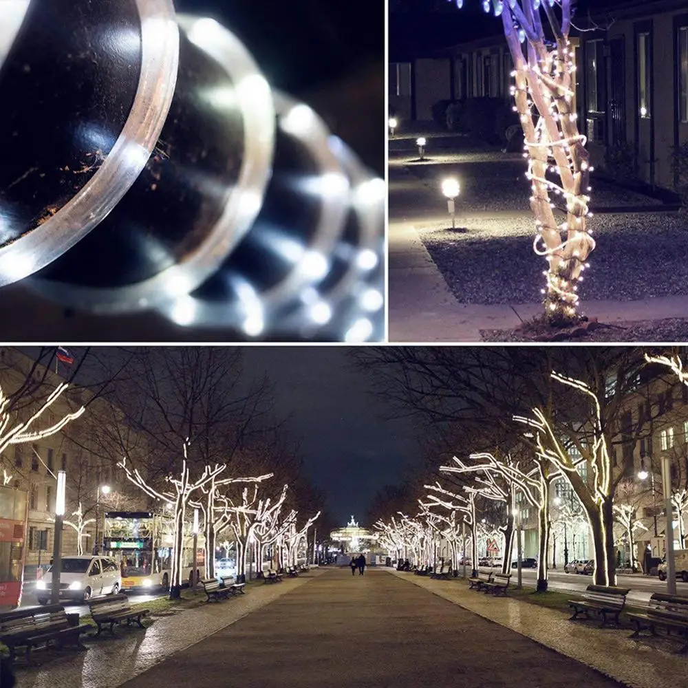 Открытый 200LED 22 м Солнечный красочный Сказочный светильник с рисунком сада двора 8