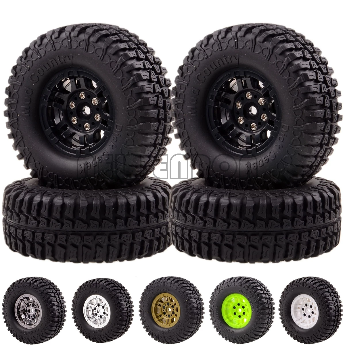 

NEW ENRON 4P 1.9"Beadlock Wheels Rims 100MM Dick Cepek Mud Country Tires Tyre For 1:10 Rock Crawler Tamiya CC01 MST jimny