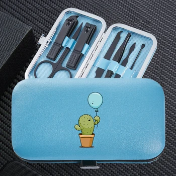 

Funny Cactus 7pcs Manicure Nail Clipper Sets Portable Travel Stainless Steel Trimmer Clippers Cutter Scissors Accessories Tools