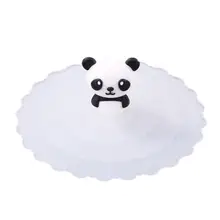 Силиконовая крышка для чашки Пылезащитная герметичная чайная кофейная прозрачная вишневая силиконовая крышка для чашки термостойкая многоразовая мультяшная крышка(панда