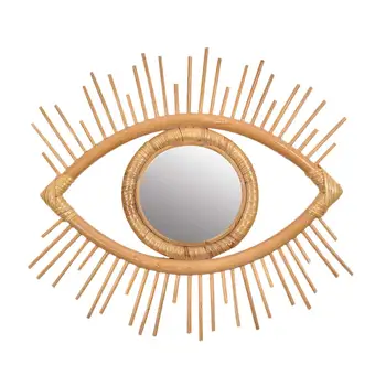 

Natural Rattan Decorative Wall Mirror Beautiful Natural Wall Decoration Eye Art Decor Pendant For Apartment Living Room Bedroom