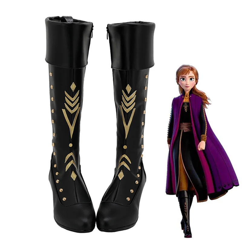 Anna boots 1 Queen «Принцесса Эльза»; платье принцессы обувь Anna Elsa Косплэй для взрослых девочек зимняя обувь ботинки на Хэллоуин Hans Анри Кристоф сапоги для Для женщин - Цвет: Anna boots 1