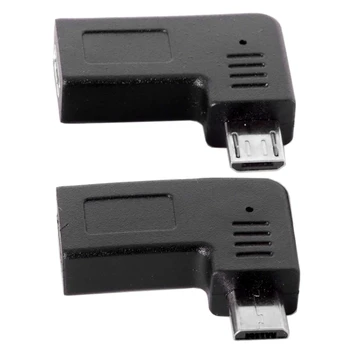 

1 Pair USB-C Type-C Female To Micro-USB 2.0 5Pin Male Data Adapter 90 Degree Left Right Angled Type, 1 Pcs Right Angled & 1 Pcs