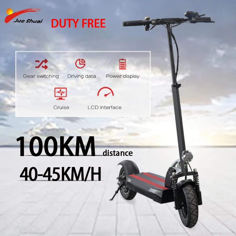 

Long distance 100km 48V 500W Electric Scooter 10 inch Motor Wheel 26AH Lithium Battery Adults e scooter folding electrico adulto