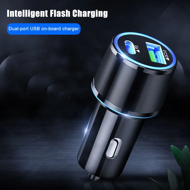 Автомобильное зарядное устройство с usb type C зарядное устройство для быстрой зарядки адаптер для смартфона планшета GDeals