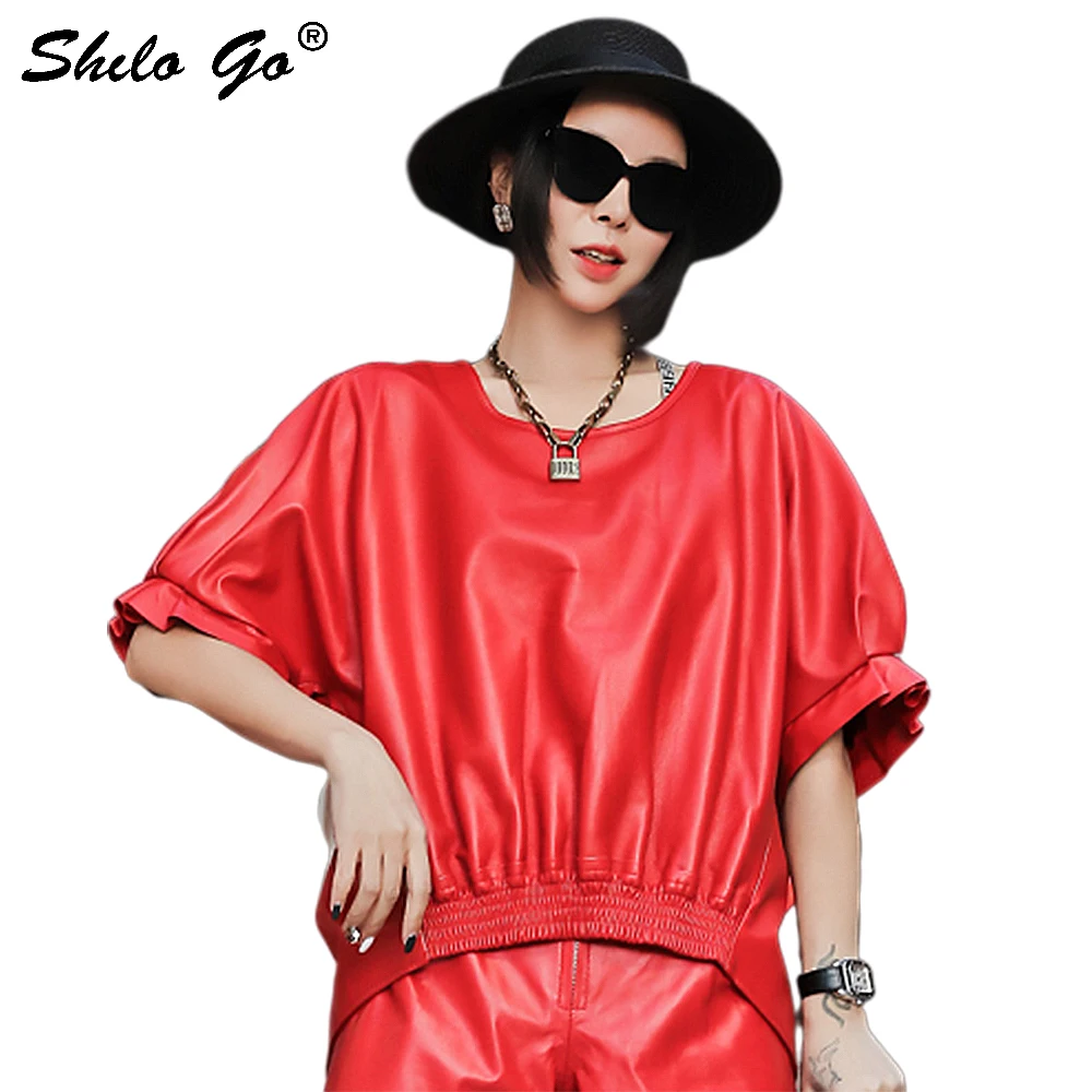 

Genuine Leather Pullovers Black Plus Size Dropped Shoulder Lace Up Detail Solid Pullovers Sweatershirts Autumn Casual Women Tops