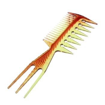 

Smooth Hair Salon Afro Hair Lifting Pick Brush Comb, Hairdresser Hair Styling Comb Braid Tool (Brown)
