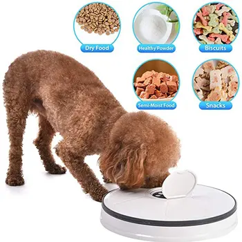 

Automatic Pet Feeder Timing Feeder 6 Meals 6 Grids Cat Dog Electric Dry Food Dispenser Dish Feed 24 Hours Timer Pet Supplies