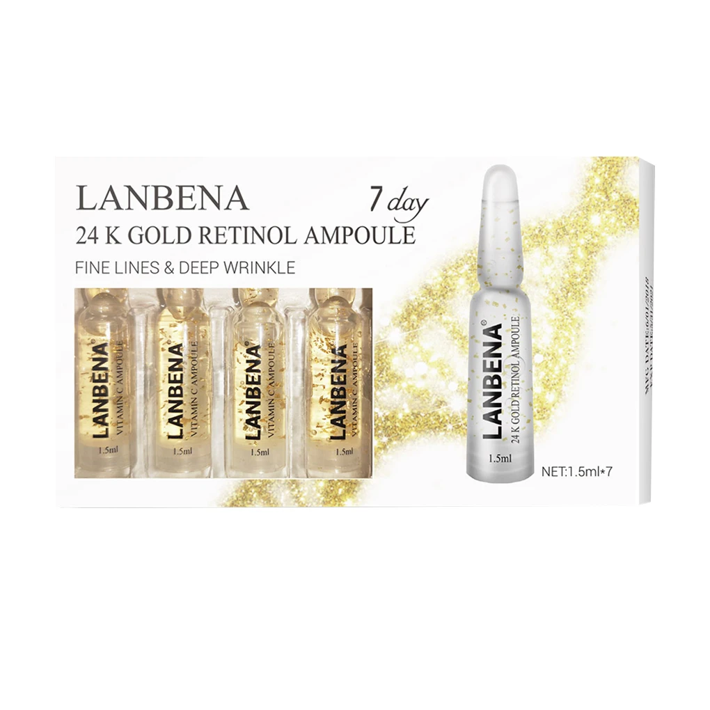 7 шт/1 коробка LANBENA ампула отбеливающая эссенция укрепляющая анти-уменьшение морщин тонкие линии увлажняющий уход за кожей