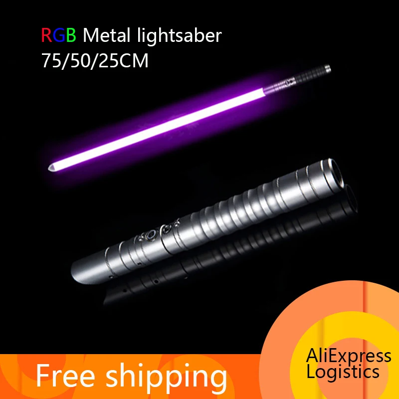 

RGB Lightsaber Metal Sword Metal Cosplay Heavy Dueling Color Sound Espadaes Star Toy Laser Flashing Kids Light Saber LED Gift