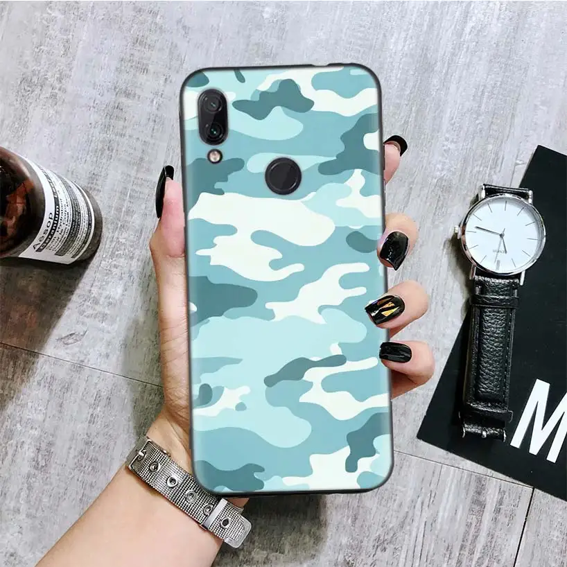 Камуфляж mi litary черная крышка чехол для телефона для Xiaomi Redmi Note фотоаппаратов моментальной печати 8 7 7S 7A 6 S2 GO K20 Pro 6A mi 6X 5X A1 CC 9 8 Coque