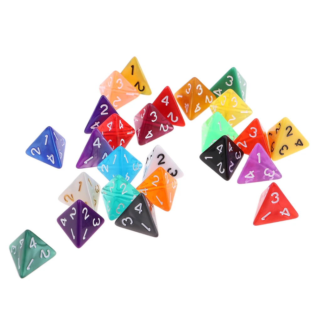 25x4 односторонние D4 кости для подземелья и драконов игральные кости DND карты игровые реквизиты